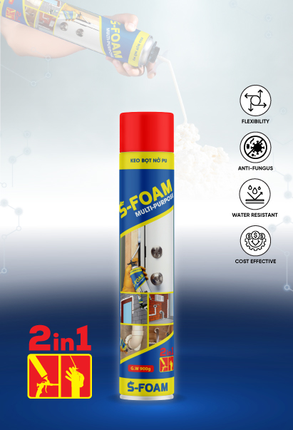 Keo Bọt Nở S-FOAM 900g 1