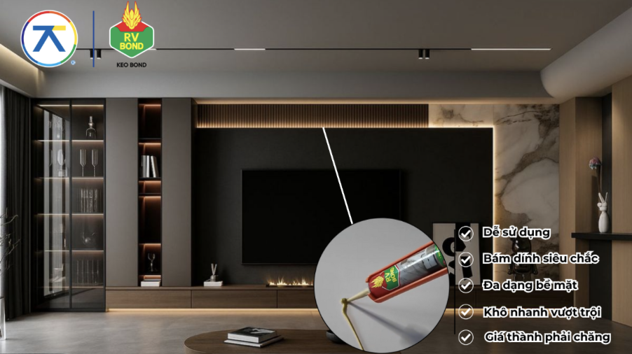Keo kết cấu RV-Bond bám dính mạnh cho nội thất.