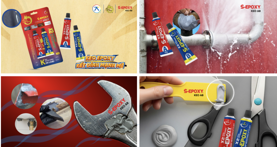 Ứng dụng keo AB 2 thành phần S-Epoxy trong sửa chữa và kết dính vật liệu.