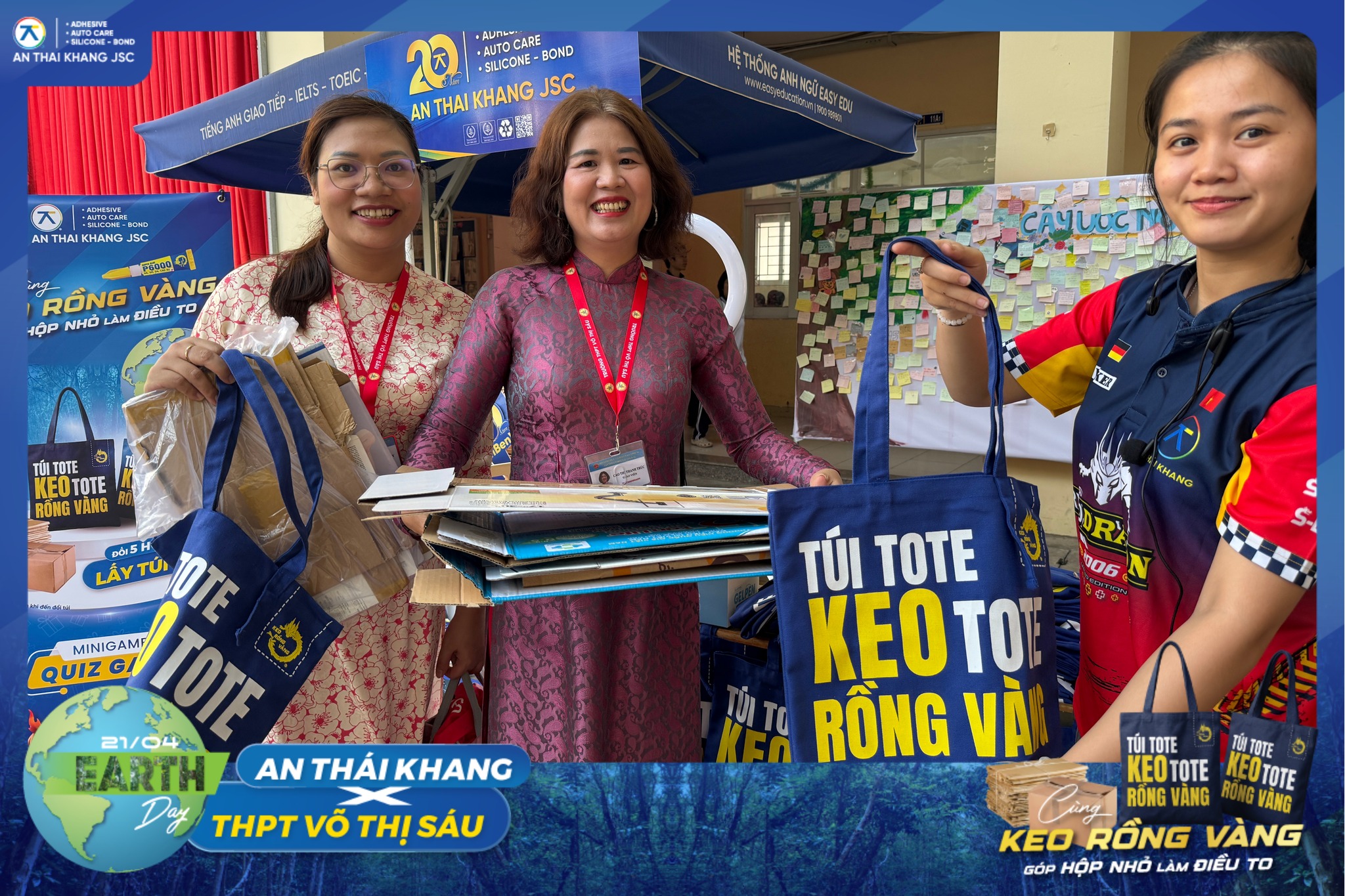  Hình ảnh hoạt động hưởng ứng Ngày Trái Đất tại THPT Võ Thị Sáu, góp phần nâng cao nhận thức bảo vệ môi trường và lan tỏa lối sống xanh.