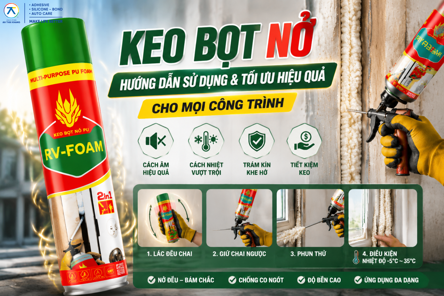 Keo Bọt Nở: Hướng dẫn sử dụng và tối ưu hiệu quả cho mọi công trình