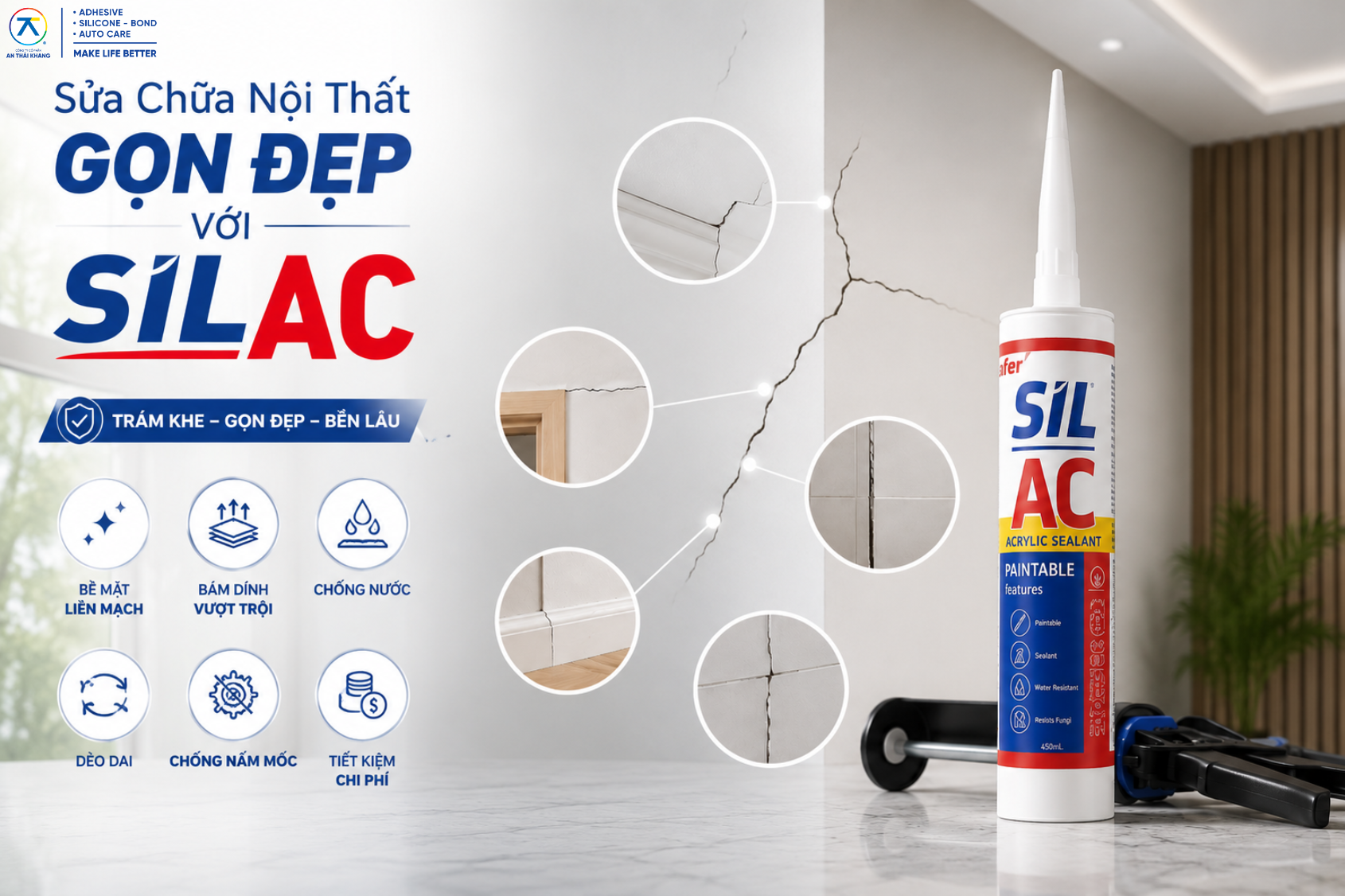 Sửa Chữa Nội Thất Gọn Đẹp Với Chất Trám SIL AC