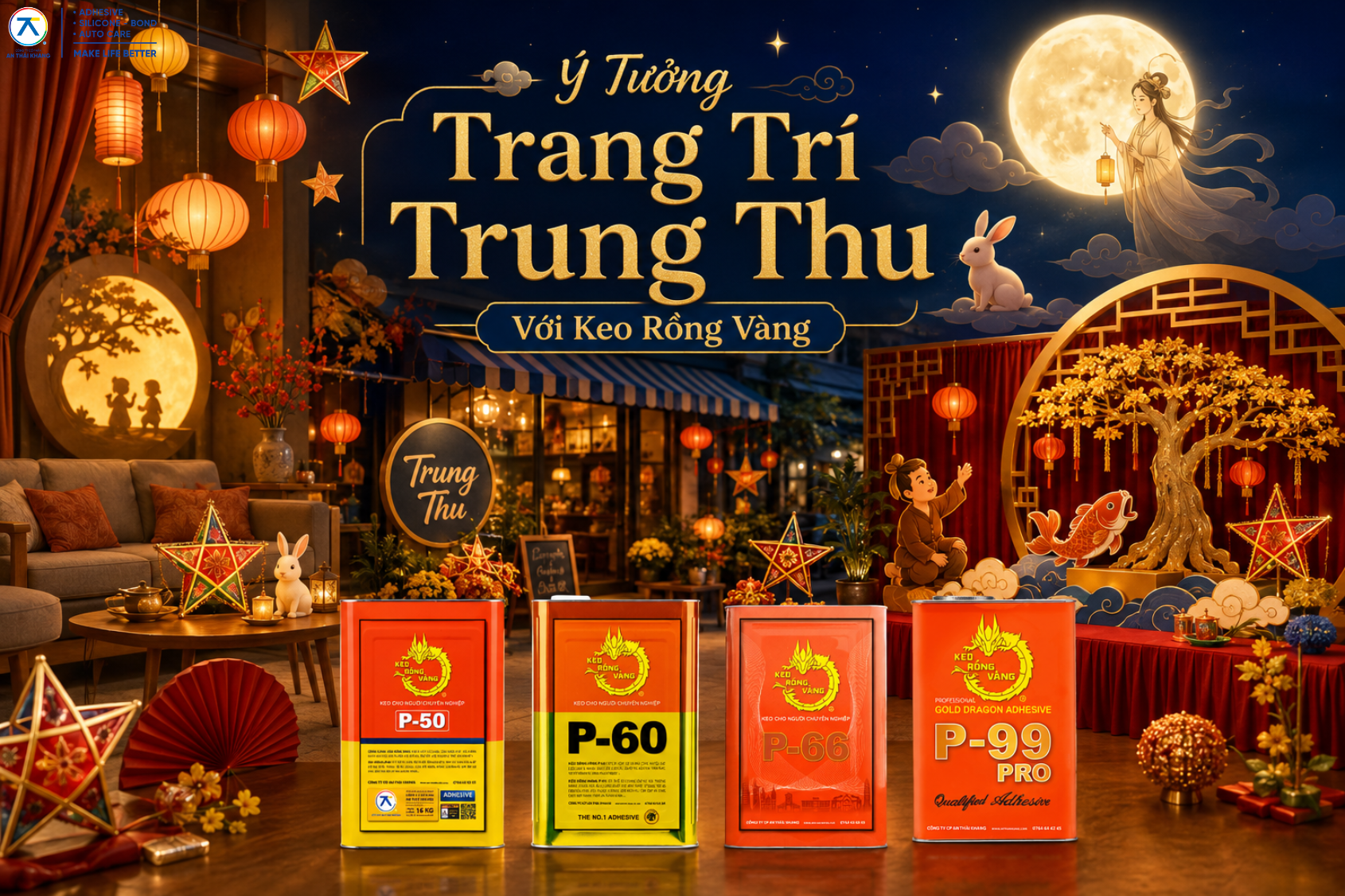 Ý Tưởng Trang Trí Trung Thu Độc Đáo Với Keo Rồng Vàng