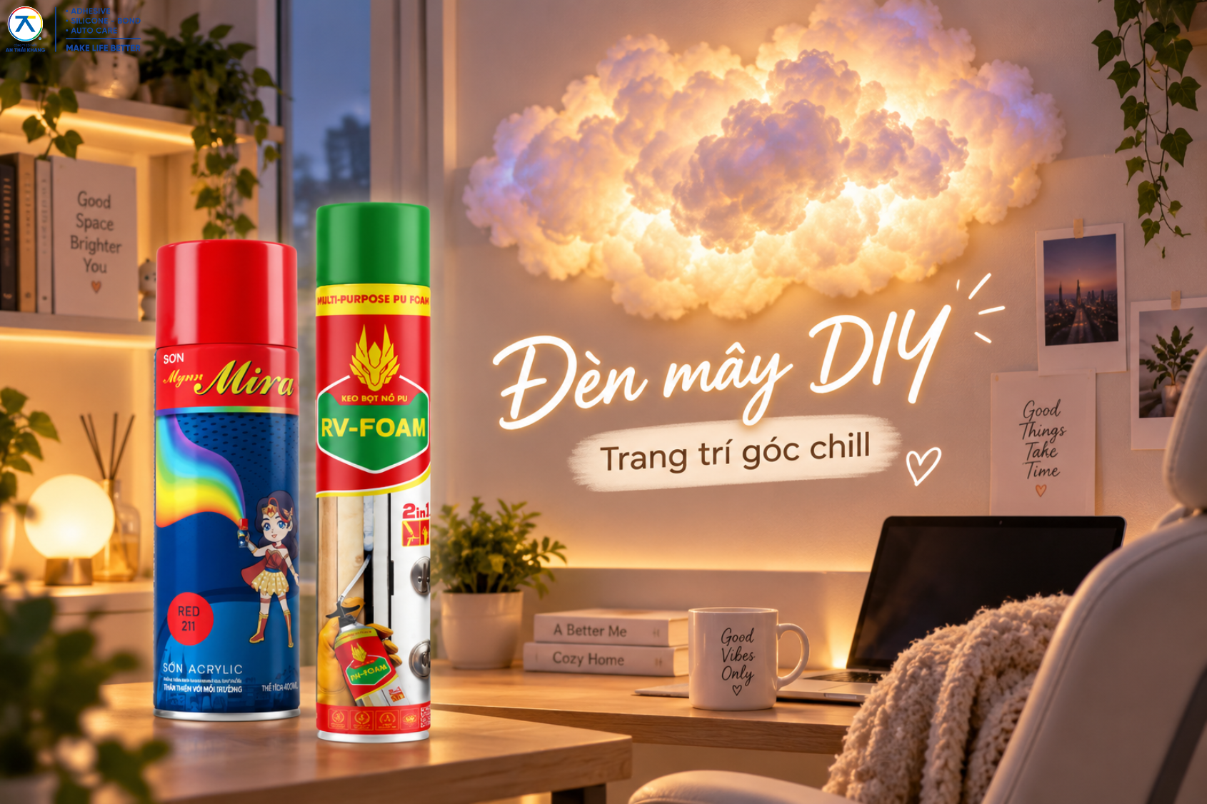 Trang Trí Góc Chill Với Đèn Mây DIY Từ RV-Foam