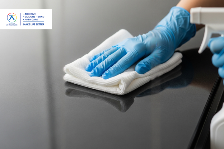 Lau sạch lần cuối bề mặt sơn đảm bảo không bụi, không dầu và không ẩm