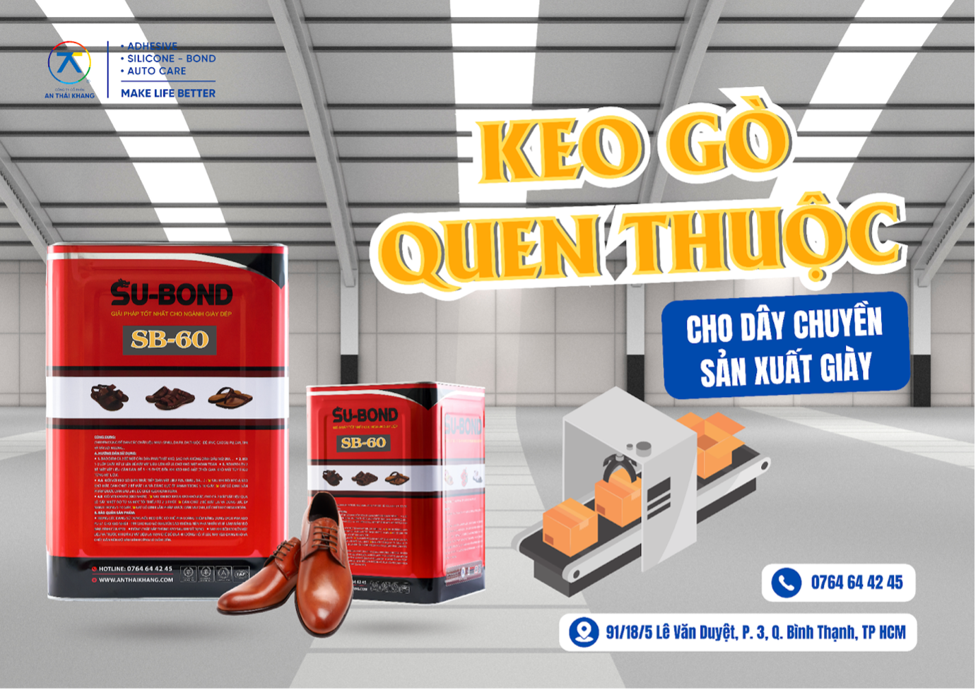 Keo vàng SB-60 một thành phần dùng cho sản xuất giày dép phổ thông