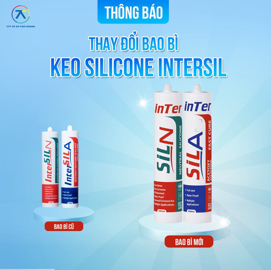 Hình ảnh bao bì cũ và mới của Silicone Inter Sil trong thông báo nâng cấp diện mạo